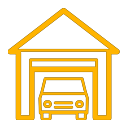 car in garage icon yellow