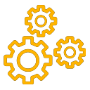 gear icon yellow