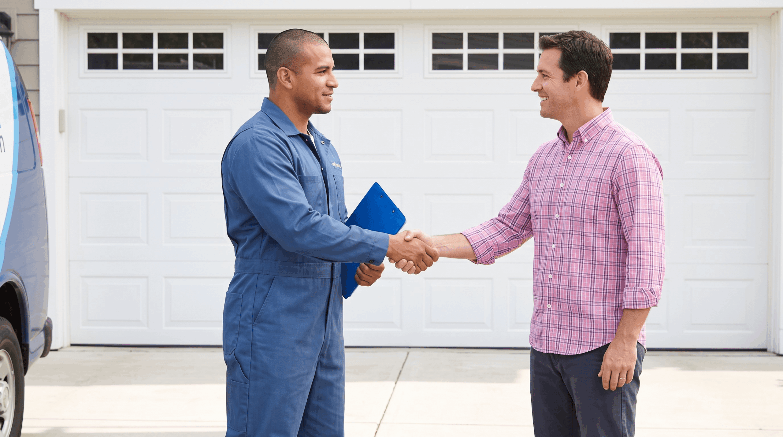 Garage Door Repair Company with customer (1) Albuquerque Double Garage Door Install
